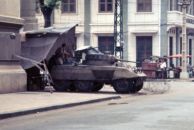 Saigon Nov 1968ARVN armored car near port